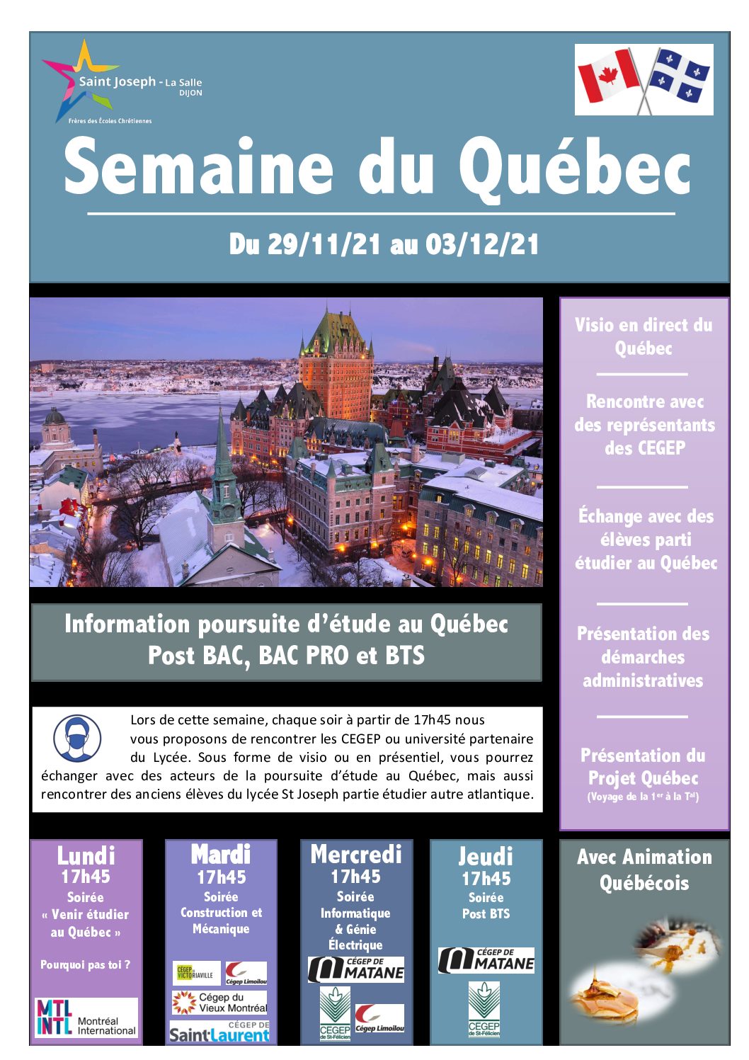 You are currently viewing RDV avec le Québec du 29 novembre au 3 décembre